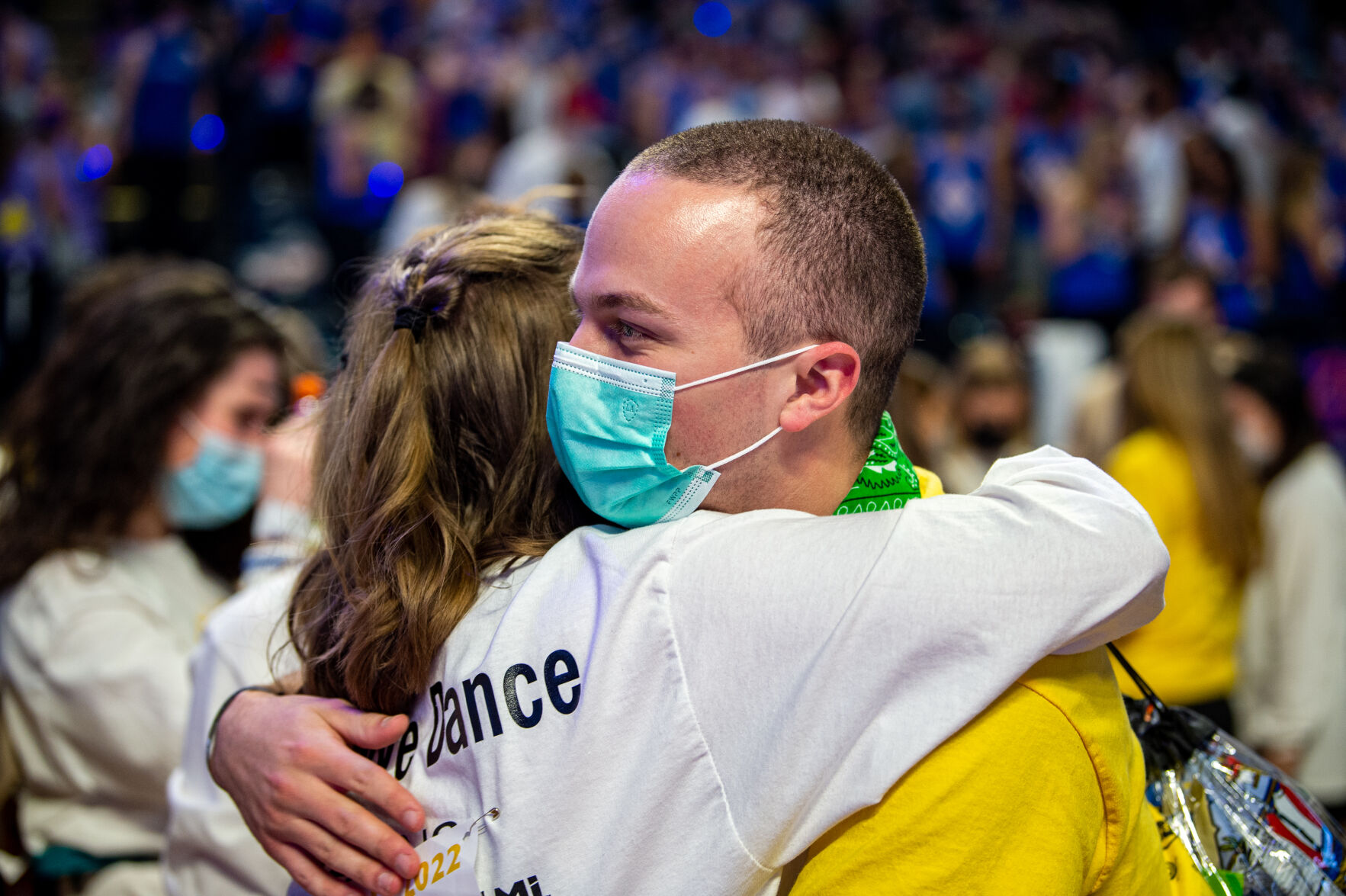 THON 2022, Lauren Brooks hugs Isaac Freeman